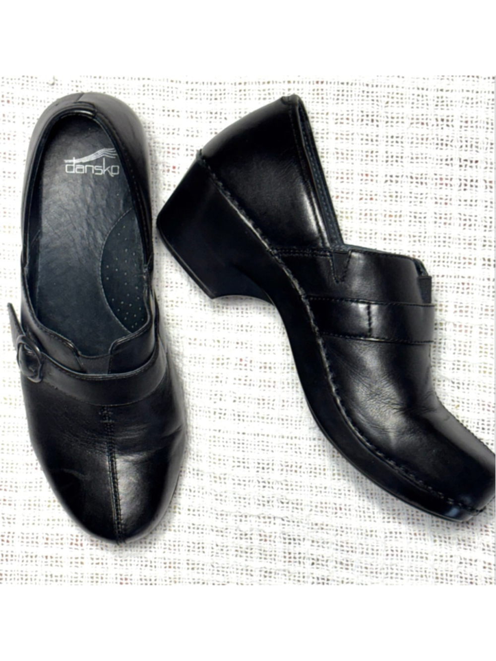 Dansko Professional Black TamaraLeather Clogs Size 41 EU (10-10.5) Nurse